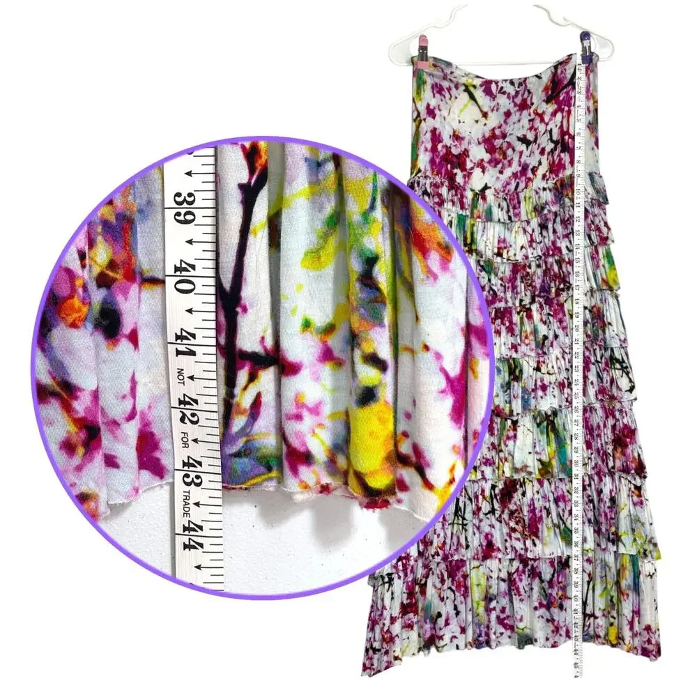 Grace Elements Convertible Tiered Maxi Skirt Dress M Boho Festival